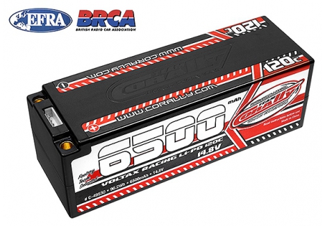 CORALLY VOLTAX 120C LIPO BATTERY 6500MAH 14.8V STICK 4S 5MM BULLIT C-49530
