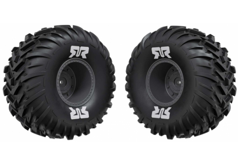dBoots Cut Chevron MT Tire Set Glued, Gun metal
