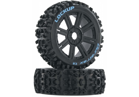 Duratrax Lockup Buggy 1/8 Mounted Tyres C2 Black 2pc DTXC3616