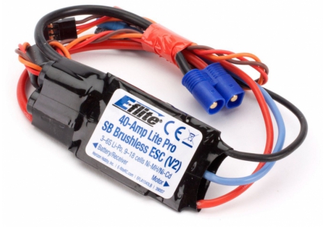 E-flite 40-Amp Lite Pro Brushless ESC V2 RC Aircraft EFLA1040LB
