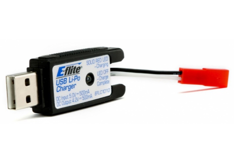 E-flite 500mA 1S USB Li-Po Charger with JST Connector EFLC1010