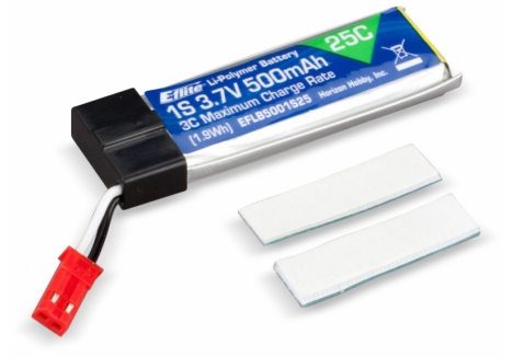E-flite 500mAh 1S 3.7V 25C LiPo Battery EFLB5001S25