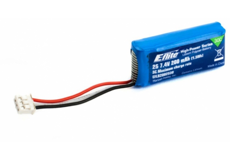 E-flite 7.4V 200mAh 2S 30C LiPo Battery PH Connector EFLB2002S30