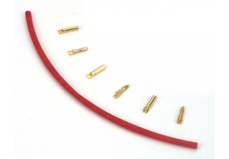 E-flite Gold Bullet Connector Set 2mm 3 Pairs 30A Maximum Current O-EFLA248