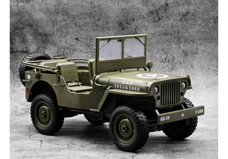 E-Zee RC Willys Jeep 1/10 4WD RC Car with LED Lights 7.4V EZ-G2068