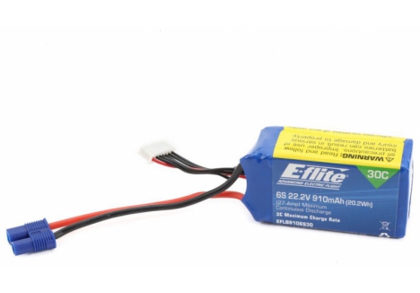 EFL 22.2v 910mAh 6S 30C LiPo w/EC3 O-EFLB9106S30