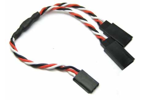 Etronix 30cm 22AWG Futaba Twisted Y Extension Lead RC Servo ET0753