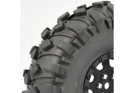 Fastrax 1/10 Crawler Boxer 1.9 Mounted Scale Wheel Black Pair FAST1265B