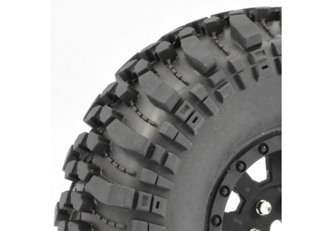 Fastrax 1/10 Crawler Rocko 1.9 Mounted Scale Wheel Black Pair FAST1255B