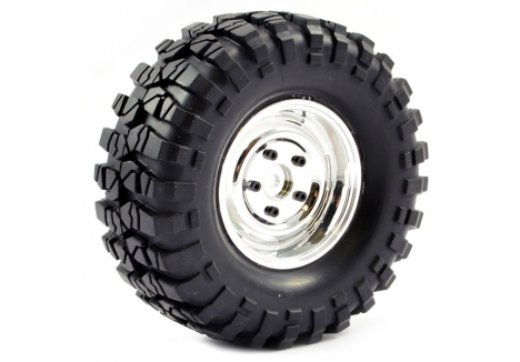 FASTRAX 1:10 CRAWLER SAWBLOCK 1.9 SCALE STEEL WHEEL ø108MM (CHROME) FAST1266C