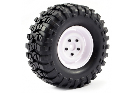 FASTRAX 1:10 CRAWLER SAWBLOCK 1.9 SCALE STEEL WHEEL ø108MM (WHITE) (2) FAST1266W