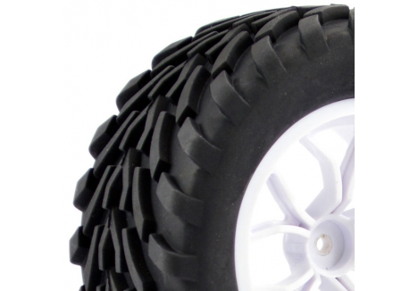 Fastrax 1/10 Mega-V Truck Tyre Mounted on 12-Spoke 12mm Hex Wheel FAST0067W