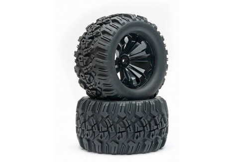 Fastrax 1/10 Mimic Truck Tyre Mounted Split-Spoke Wheel 2.8 Inch Black FAST0066B