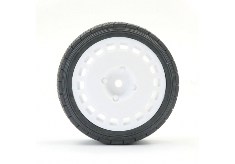 Fastrax 1/10 Rally Angle Tyre and Wheel Set White 4-Piece FAST0071W