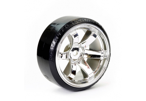 Fastrax 1/10 RC Drift Wheel Set 6-Spoke Chrome 1.9-Inch 4-Pack FAST0086C