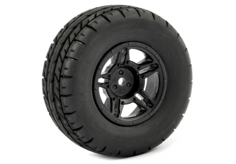 Fastrax 1/10 SC Eagle Mounted 5-Spoke Black Wheels Tyres FAST1100B
