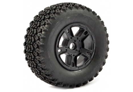 Fastrax 1/10 SC ZigZag Mounted 5-Spoke Wheels Black Pair FAST1110B