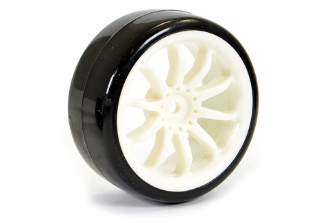 Fastrax 1/10 Scale Drift Wheel and V2 Tyre Set 10SP White 12mm Hex FAST0092W