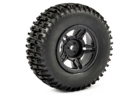 Fastrax 1:10 Short Course Jigsaw Mounted 5-Spoke Wheels Black Pair FAST1121B