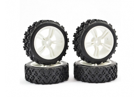 Fastrax 1/10 Touring Rally Block 5 Spoke White Wheels FAST0074W