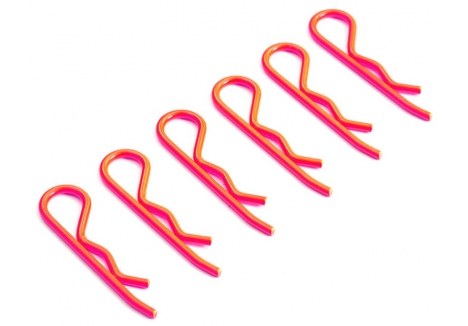 Fastrax 1/8 1/5 Scale RC Body Clips Fluorescent Pink Pack of 6 FAST210FP