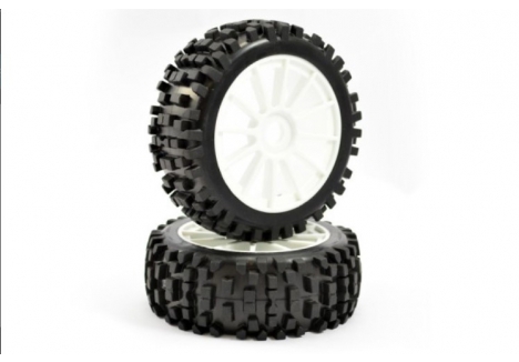 Fastrax 1/8 Premounted Buggy Tyres Rock-Block 12 Spoke FAST0026