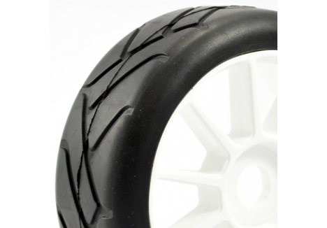 Fastrax 1/8 Premounted Slick Tyres Grid Iron 10 Spoke FAST0013