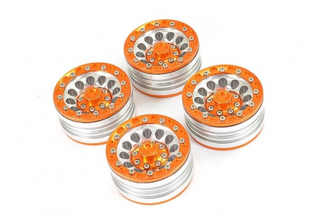 Fastrax Aluminium Beadlock 1.9in Wheels 1/10 RC Rock Crawler Orange FAST0139O