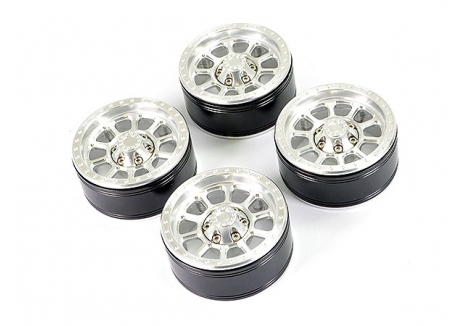 Fastrax Aluminium Beadlock Ten 1.9in Wheels Silver 1/10 FAST0141S