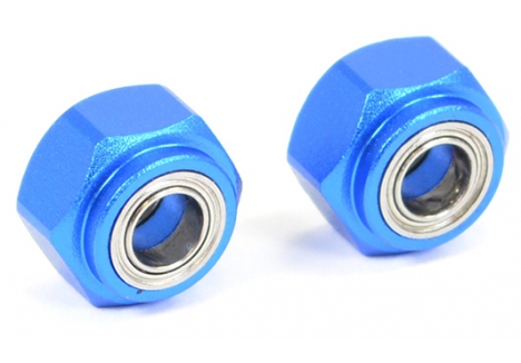 Fastrax Aluminium Front Wheel 12mm Hex Adaptors with Bearings Pair Blue FAST0177B