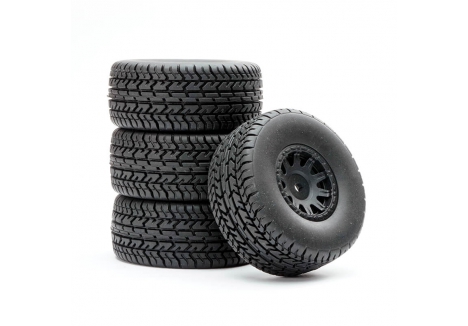 Fastrax ARRMA Mojave 1/18 RC Wheel Tyre Set 4pc 12mm Hex Black FTAR071BK