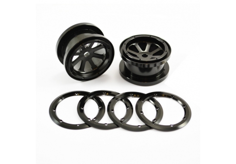 Fastrax Axial 8 Spoke 2.2 Alloy Beadlock Wheels for Wraith 1/10 RC Crawler FTAX21