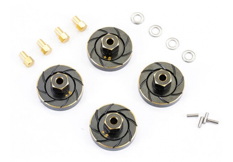 FASTRAX Axial SCX24 Brass Counterweight Wheel Hex 5mm Set of 4 FTAX52BRB