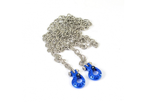 Fastrax Deluxe Aluminium Winch Hooks and Chain Set Blue FAST2321DB