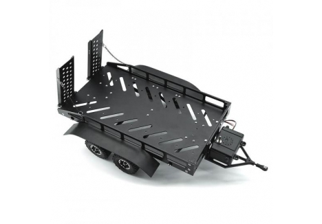 Fastrax Dual-Axle Trailer with Ramps and LEDs 1/12 to 1/18 Scale FAST2372MBK