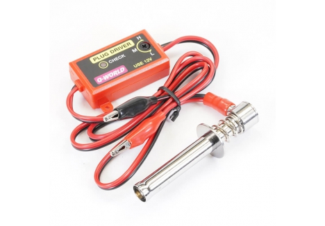 Fastrax Glow Clip with Plug Driver 12V Nitro RC Engine Starter FAST48