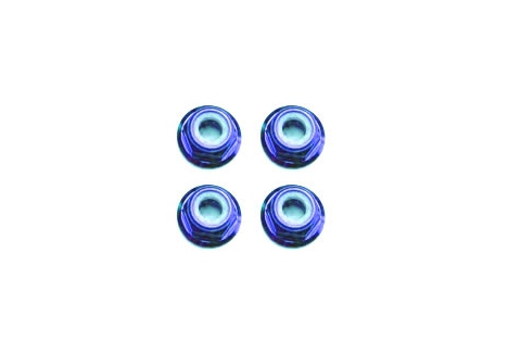 Fastrax M3 Blue Flanged Locknuts Pack of 4 Locking RC Hardware FTM3BF