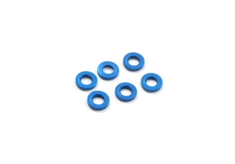 Fastrax M3 Flat Washer Blue 1.0mm (6) FAST142-2