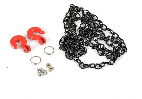 Fastrax Metal Hook and Black Steel Chain Set 800mm 1/10 Scale RC FAST2321RB
