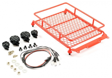Fastrax Red Aluminium Luggage Rack with LED Lamps 130mm x 110mm FAST2301R