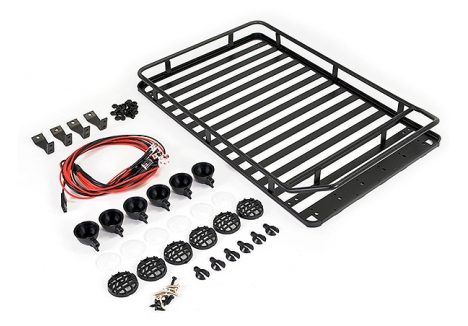 Fastrax Rooftop Luggage Rack with LED Spot Lights RC Crawler FAST2304