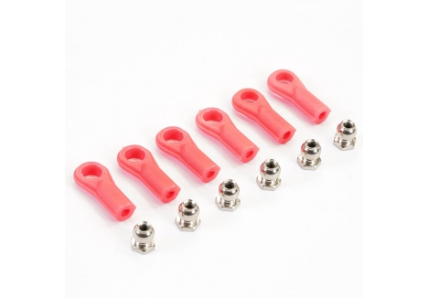 Fastrax Rose Joints 6 Pack Red with Balls FAST46R