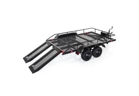 Fastrax Scale Dual Axle Truck Car Trailer 1/10 with Ramps and LEDs FAST2372L