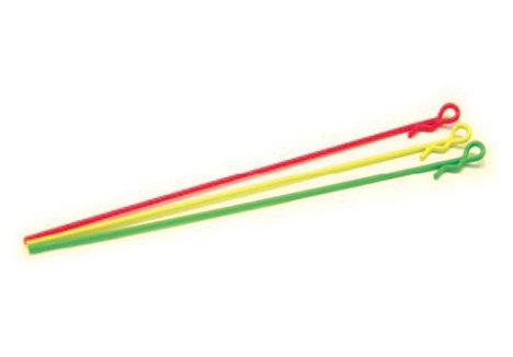 Fastrax Small Fluorescent Yellow Long Body Pins 1/10 Scale RC Touring Car Pack of 4 FAST208FY