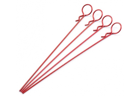 Fastrax Small Metallic Red Long Body Pins 1/10 Scale RC Touring Car FAST208MR