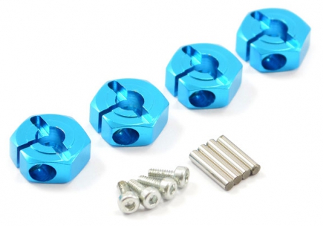 Fastrax Tamiya TT-02 Aluminium 12mm Wheel Hexes Set of Four FTTA021B