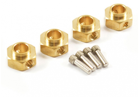Fastrax TRX-4 Brass Hex Wheel Hub 4 Piece Set FTTX316BR