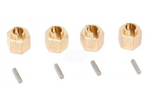 Fastrax TRX-4M Brass Hub Extenders 7mm Hex 6mm Length Set of 4 FTTX476