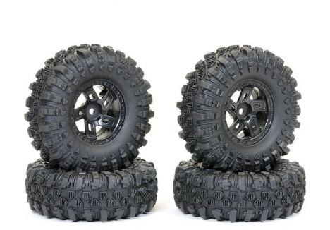 FTX 1/18 SuperSoft XL Gator 68mm Mounted Tyres Black RC Crawler Set FTX9393M