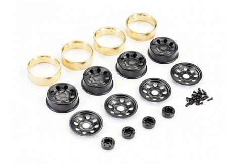 FTX 1.2in Black Steelie Wheels Brass Bead Mini X XP FTX9449BK